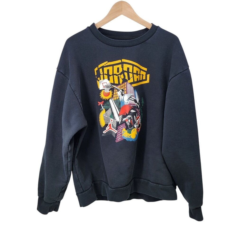 Jordan Brand‎ Crewneck Sweatshirt Mens XL Black Graphic Pullover DC9615-010 - Picture 9 of 10